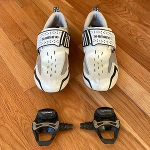 Shimano cycling shoes and pedals